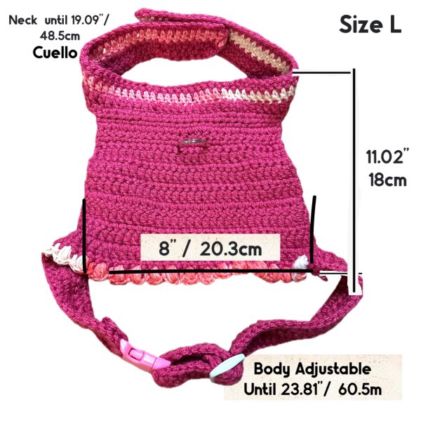Handwoven Harness - Fuchsia, Pink & White - Image 2