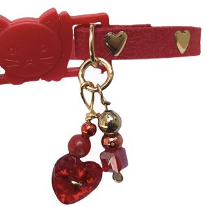 Red Hearts Collar with Gold Inlays