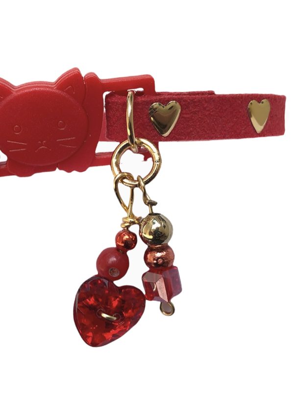 Red Hearts Collar with Gold Inlays