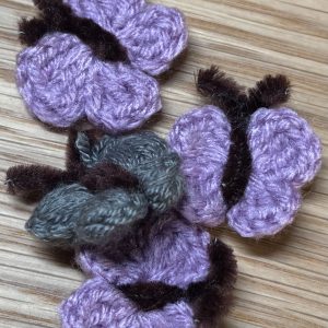 WoolBloom Clip - 2 Knitted Butterflies