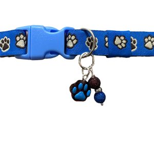 Paw Blue & Brown - Wide Collar
