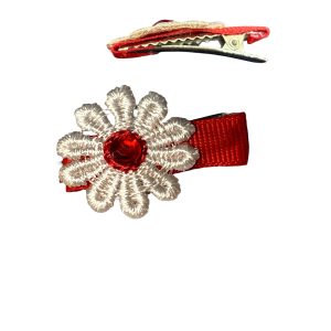 Red Floral Bow