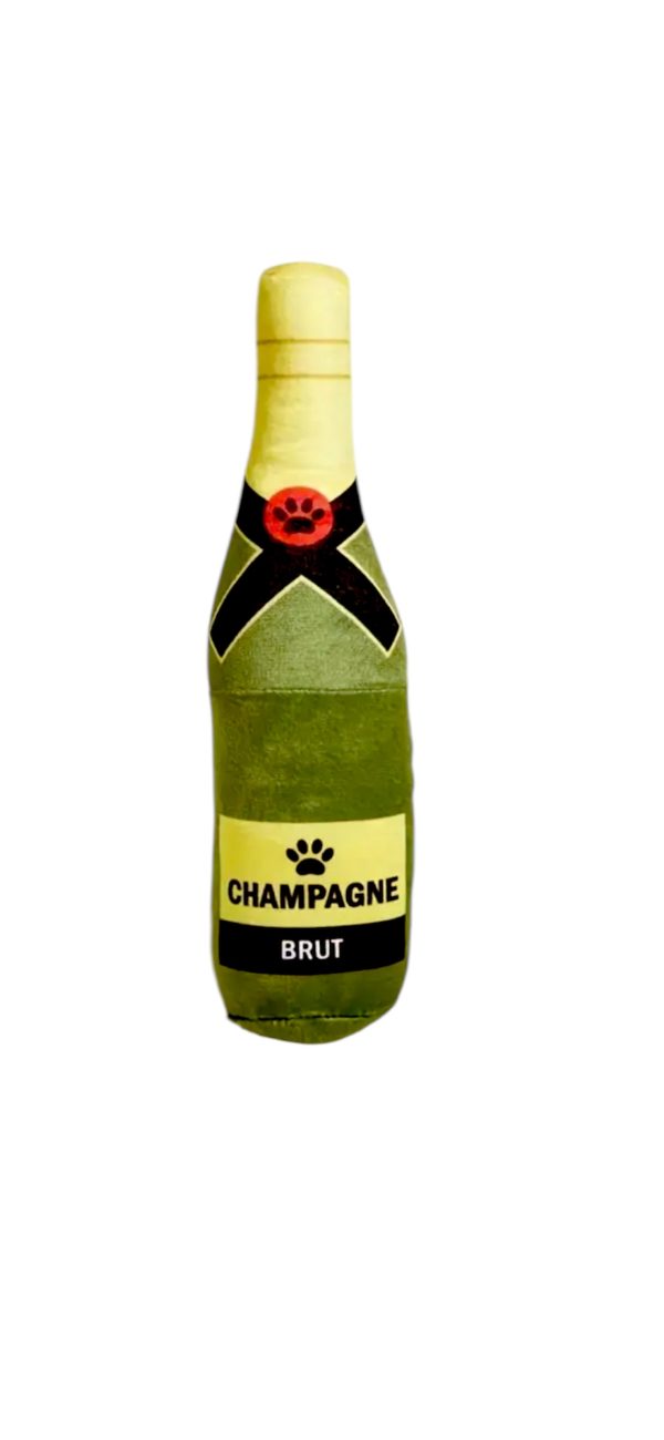 Stuffed Green Champagne Bottle