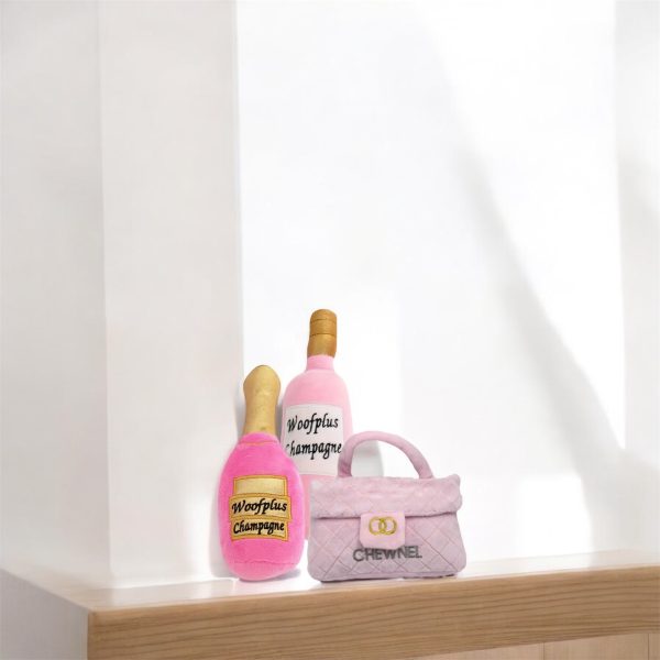 Stuffed Fuchsia Champagne Bottle - Image 3