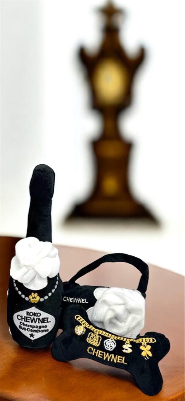 Stuffed Black Champagne Bottle - Image 6