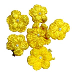 WoolBloom Clip - 2 Yellow Woven Flowers