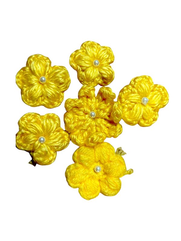 WoolBloom Clip - 2 Yellow Woven Flowers