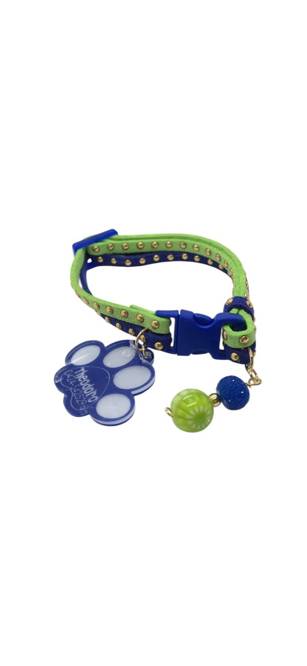Slim Suede Duo with Gold Studs - Green / Blue - Image 3