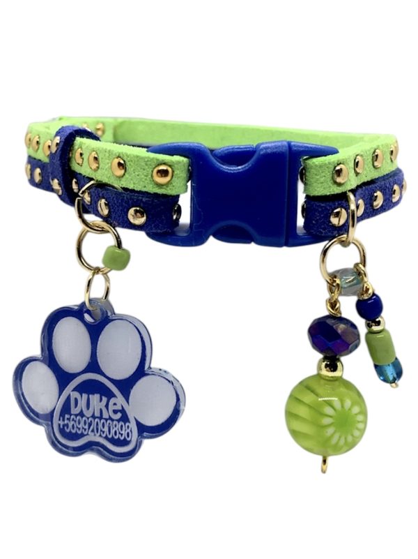 Slim Suede Duo with Gold Studs - Green / Blue