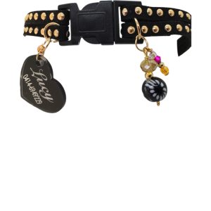 Slim Suede Duo with Gold Studs - Black 02