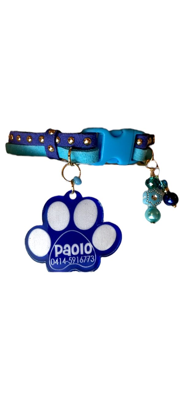 Slim Suede Duo with Gold Studs - Dark Blue / Sky Blue - Image 4