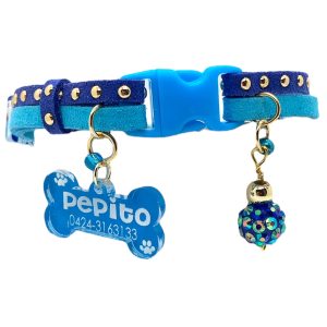 Slim Suede Duo with Gold Studs - Dark Blue / Sky Blue