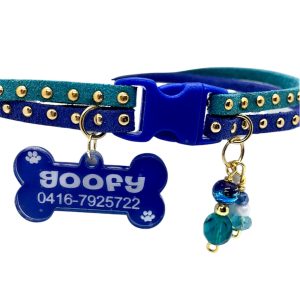 Slim Suede Duo with Gold Studs - Turquoise / Blue