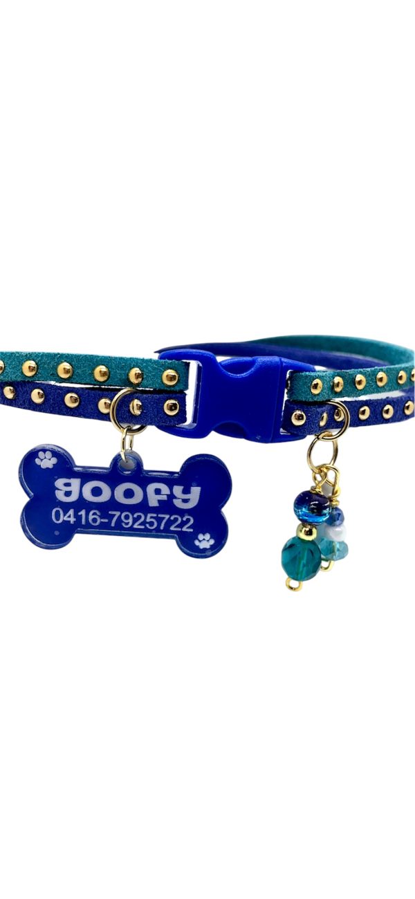 Slim Suede Duo with Gold Studs - Turquoise / Blue