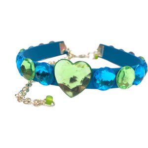 Blue Stones Heart Collar