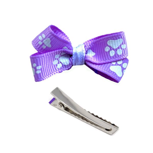 Paw Print Bow - Purple - Image 2