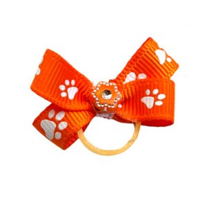 Paw Print Bow - Orange