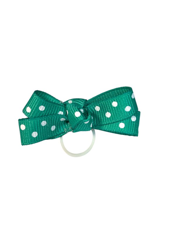 Polka Dots Bow - Green