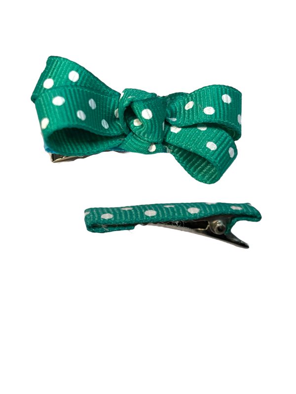 Polka Dots Bow - Green - Image 2