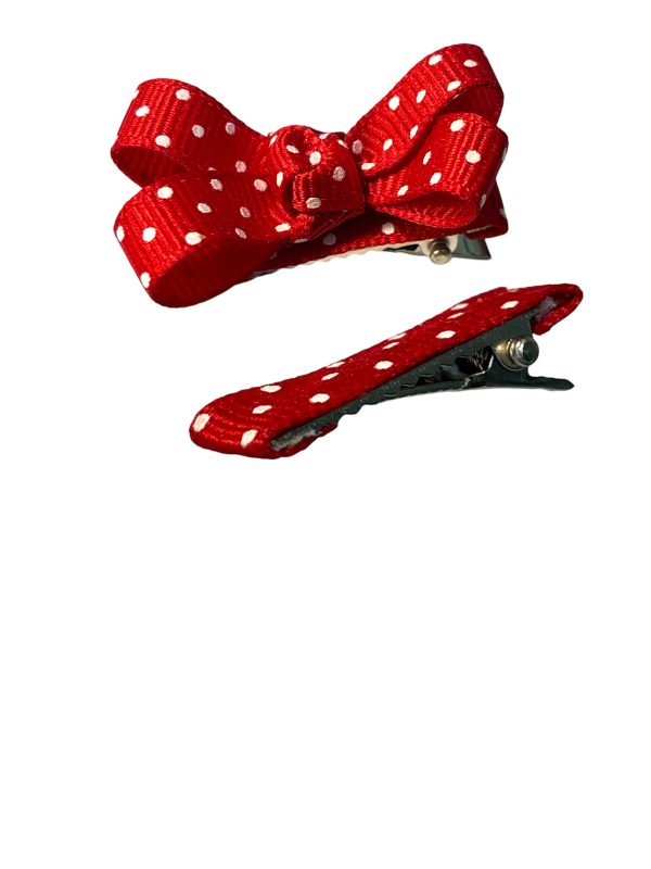 Polka Dots Bow - Red - Image 2