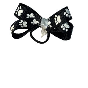 Paw Print Bow - Black