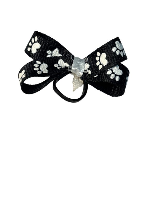 Paw Print Bow - Black