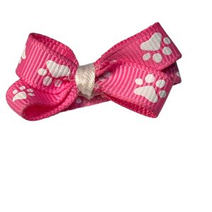 Paw Print Bow - Pink