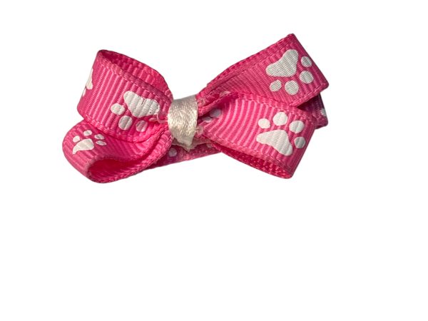 Paw Print Bow - Pink