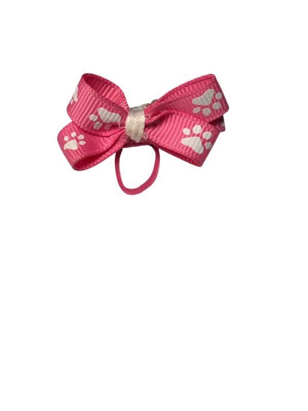 Paw Print Bow - Pink - Image 2