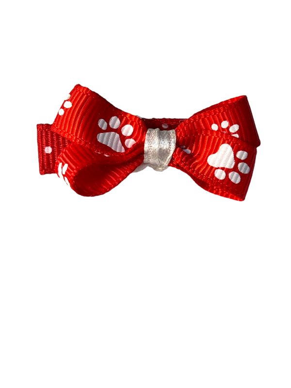 Paw Print Bow - Red - Image 2