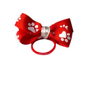 Paw Print Bow - Red