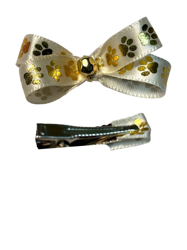 Paw Print Bow - Golden - Image 2
