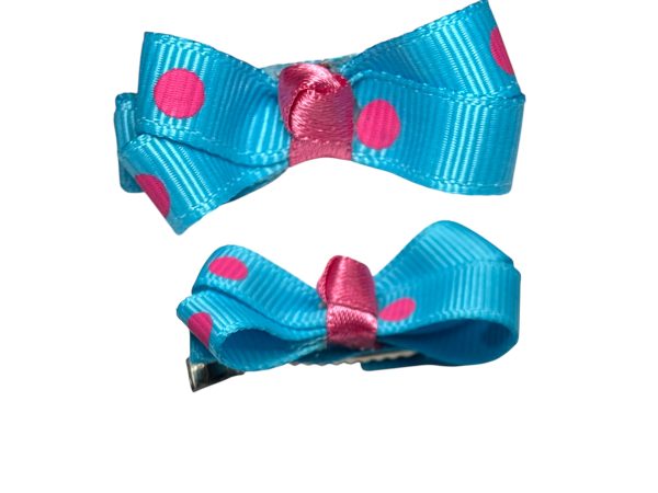 Polka Dots Bow - Blue bg Pink Dots (Copy) - Image 2