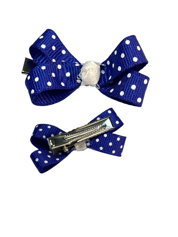 Polka Dots Bow - Blue - Image 2