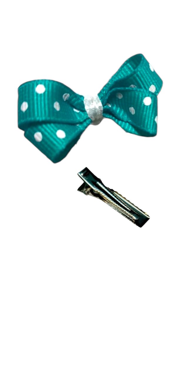 Polka Dots Bow - Turquoise